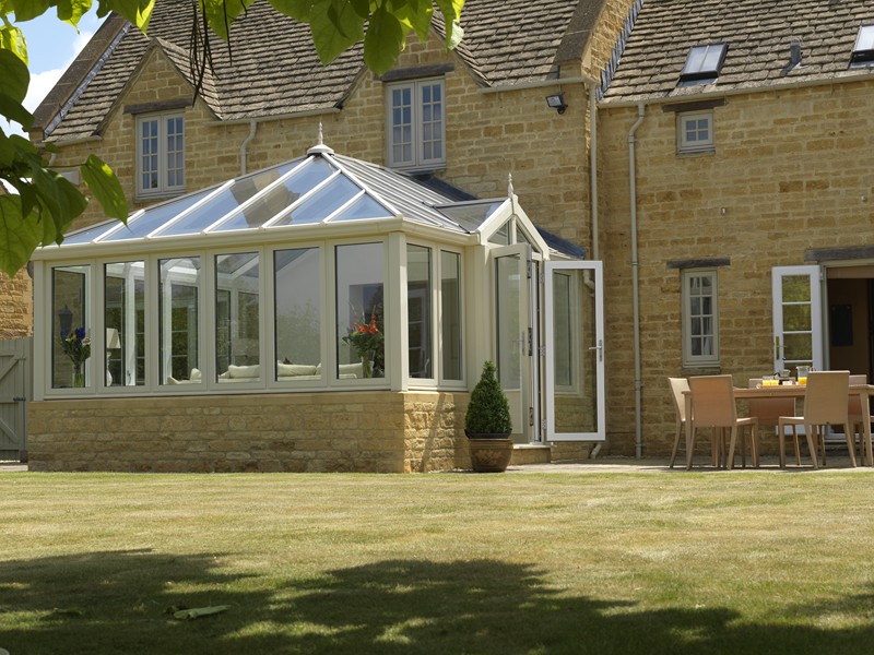 Conservatory on old stone home