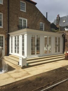 Traditional orangery on old traditional brick built townhouse